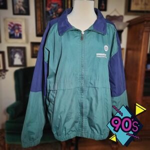 Holloway‎ Bombardier Transportation Jacket Vintage 90s Colorblock Windbreaker XL